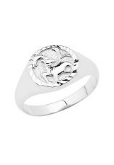 catchy unisex zodiac silver baby ring